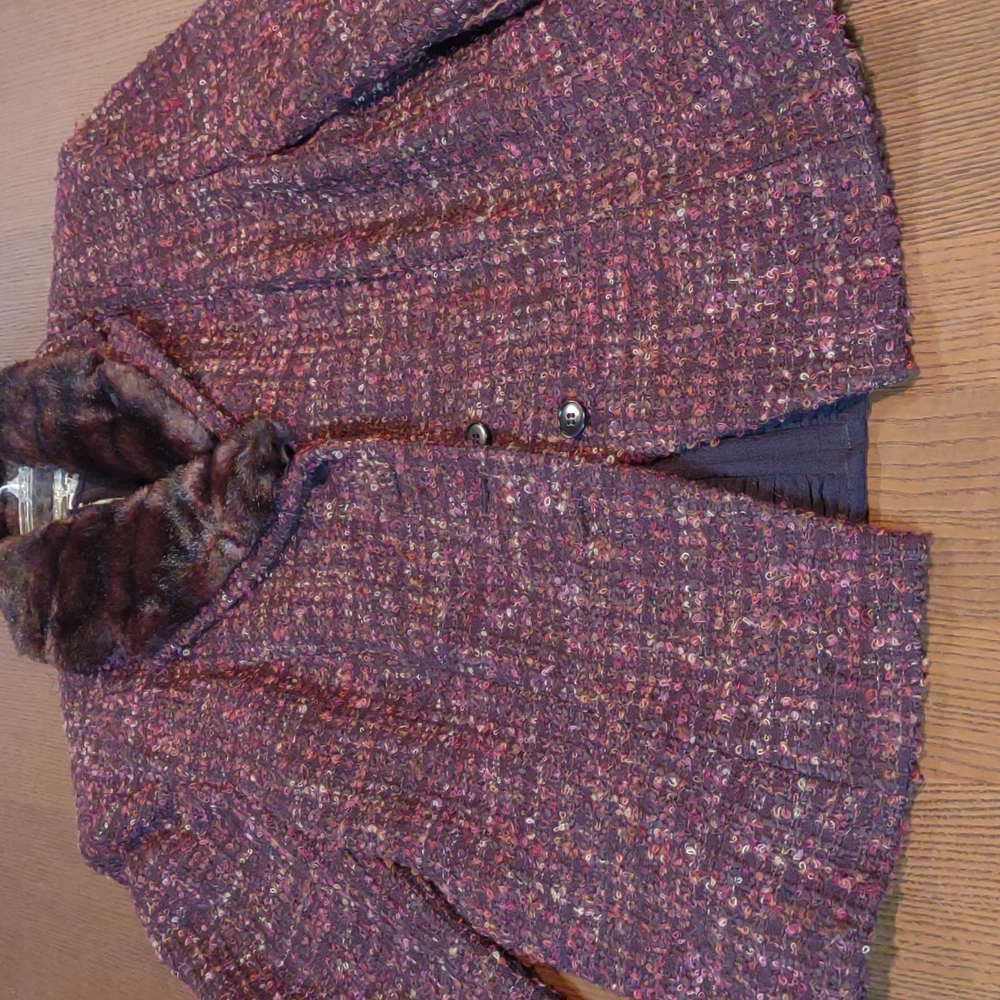 Impressive looking Woman Jacket with Removable Collar by JONES NEW YORK Size 12 - Picture 1 of 11